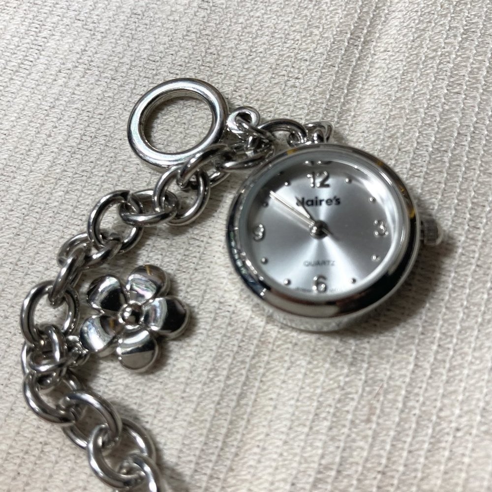 Claire's Silver Charm Bracelet Watch